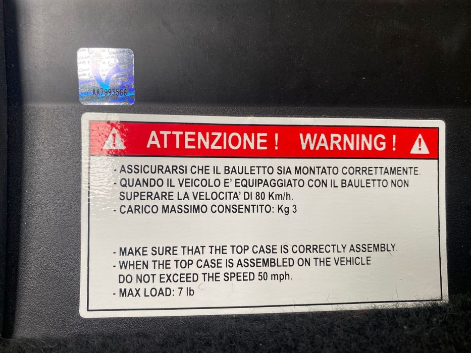 Kufer Vespa + stelaż chrom - arancio