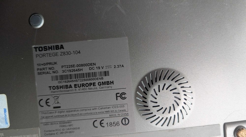 13.3" Ультрабук Toshiba PORTEGE Z830 Core i5 2557m, 6 RAM mSATA 128 ГБ