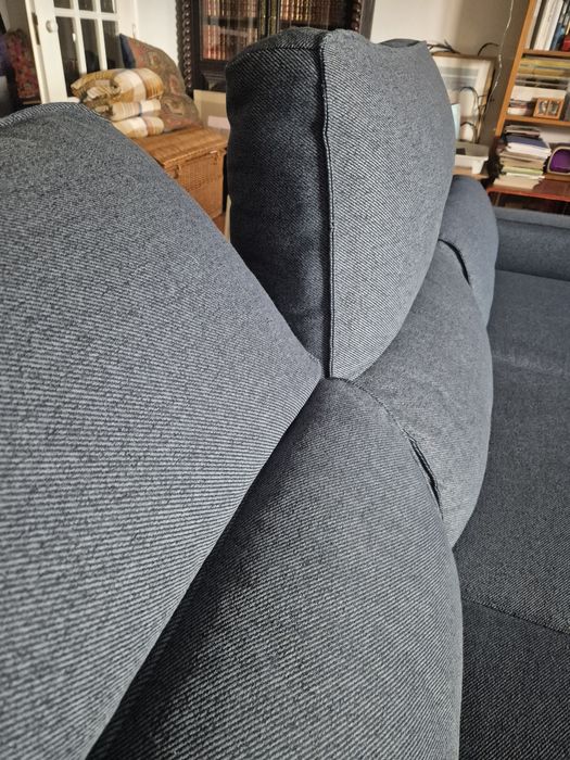 Sofá Cama com Chaise Longue Reversível e Encosto Reclinável