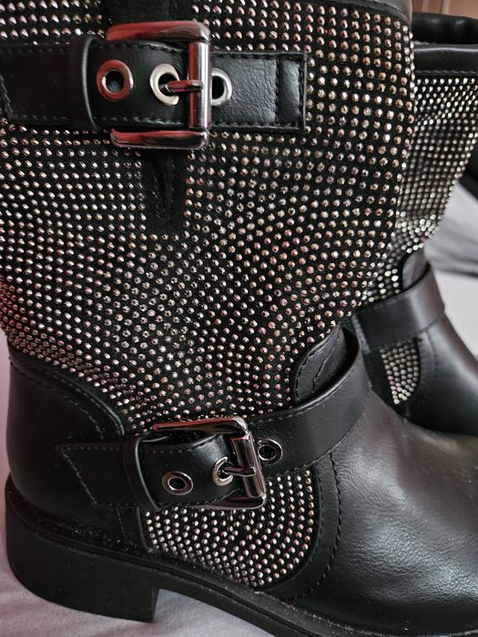 Buty kozaczki z cyrkoniami