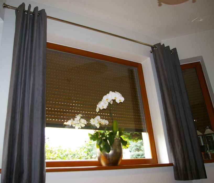 Zasłony na okno Ikea SANELA, szare, welur - 2szt