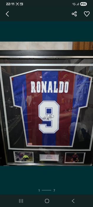Camisola do fenómeno  r9  assinada  e com certificado