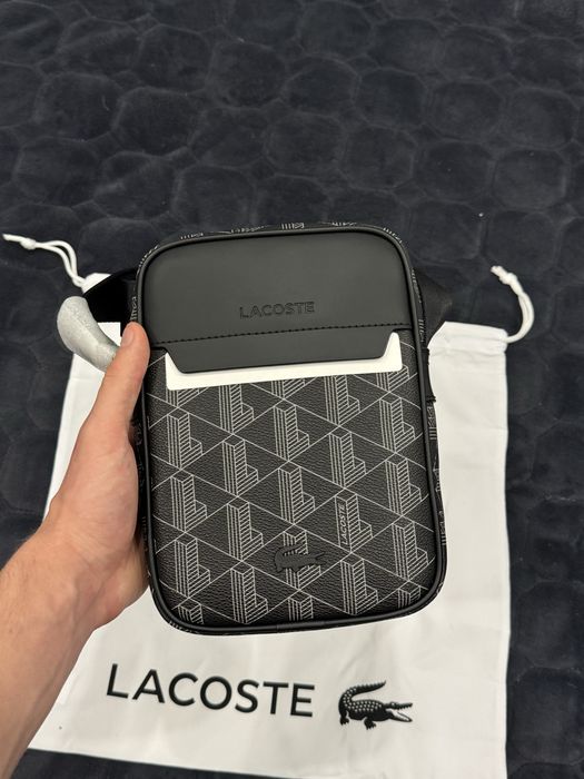 ОРИГІНАЛ ! Сумка унісекс Lacoste Monogram Grey/Black NH4410LX.H45