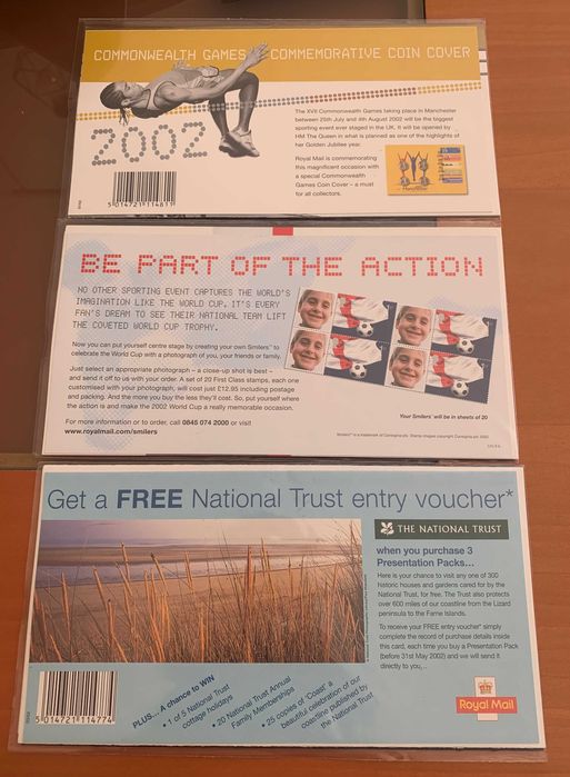 Selos Inglaterra - 9 series completas Royal Mail de 2002 (novos)