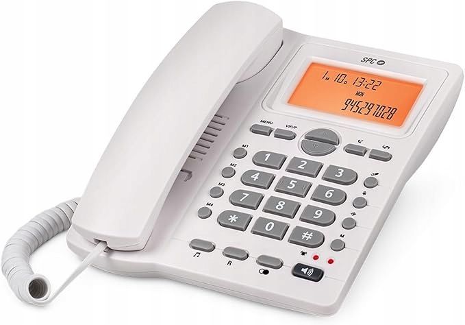 spc telefon stacjonarny duże klawisze 134976 opis biały słuchawka