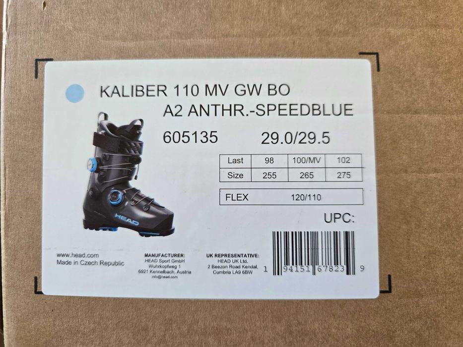 NOWE Buty narciarskie Head Kaliber 110 MV GW BOA2 2026, rozmiar 29,5 cm / 45