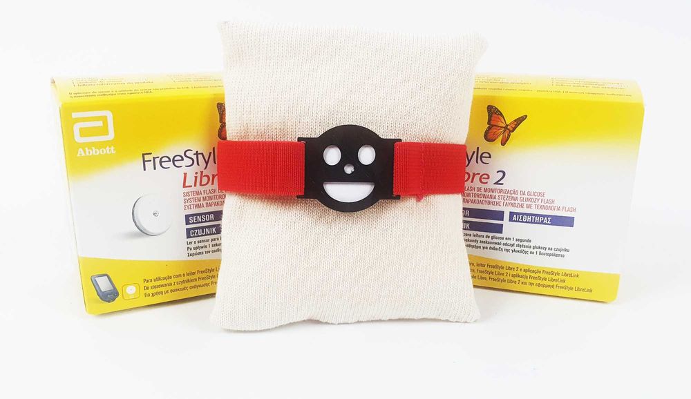 Opaska na sensor FreeStyle Libre 2 - Uśmiech - Czerwona -WYSYŁKA24