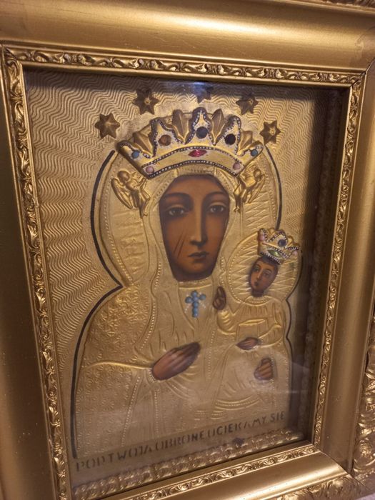 Matka Boska Częstochowska – obraz PRL, oryginał, lata 70/80