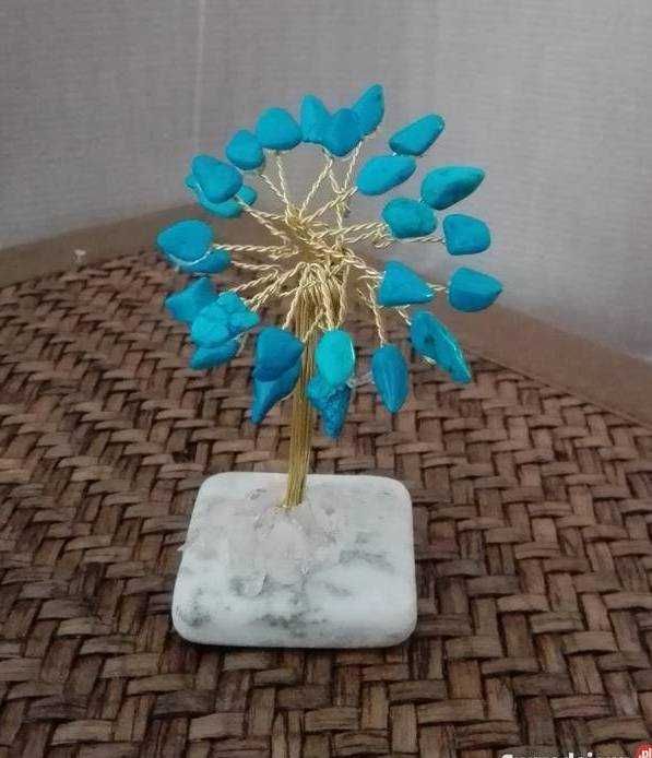 TURKMENIT mosiądz - drzewko szczęścia, wysoki ok 8 cm, bibelot kominek