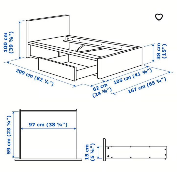 Cama solteiro IKEA malm