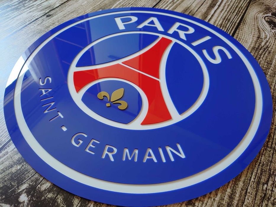 PSG herb gadżet piłkarski dla fana klubu 90cm prezent dla męża syna