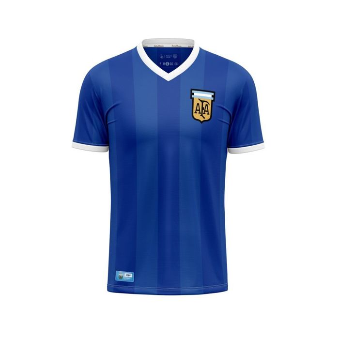Camisola de Futebol Seleção Argentina Messi Maradona Copa do Mundo