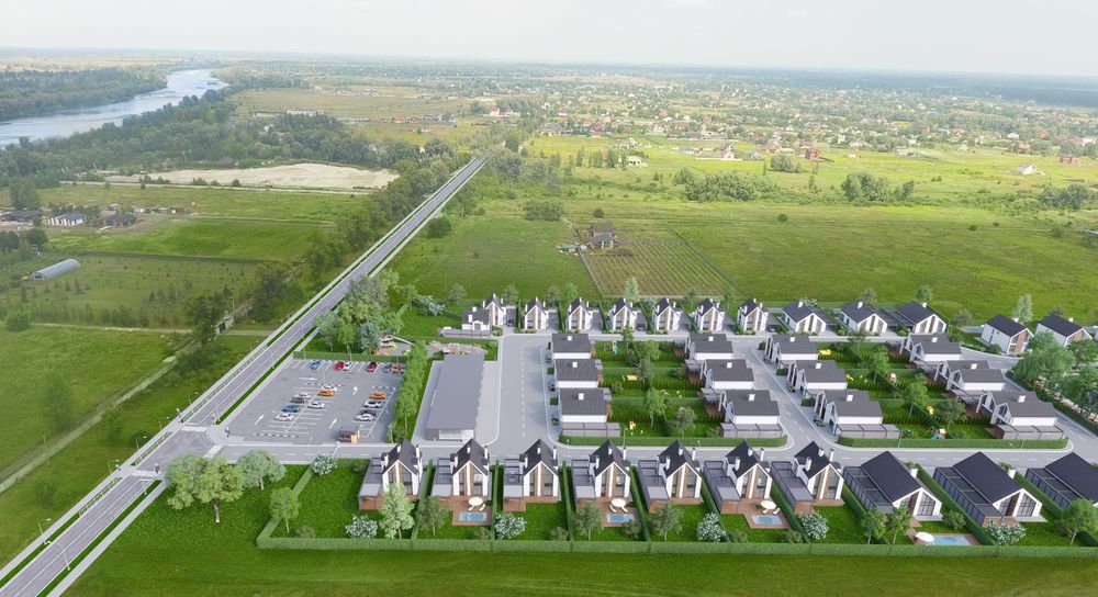 Котедж з документами 100 м² в котеджному містечку з озером, біля Десни