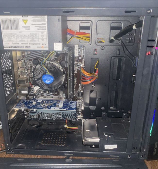 Игровой компьютер i3 10100f!8озу,1030 2gb, hdd 1tb,блок 400w