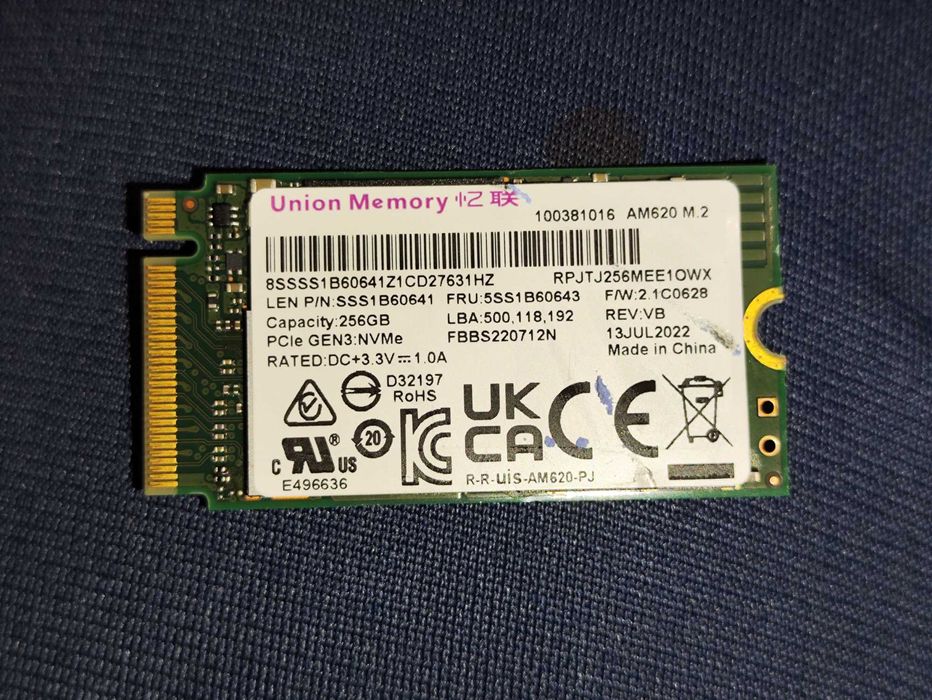 SSD 256 диск с нового Lenovo ноутбука ориг с завода