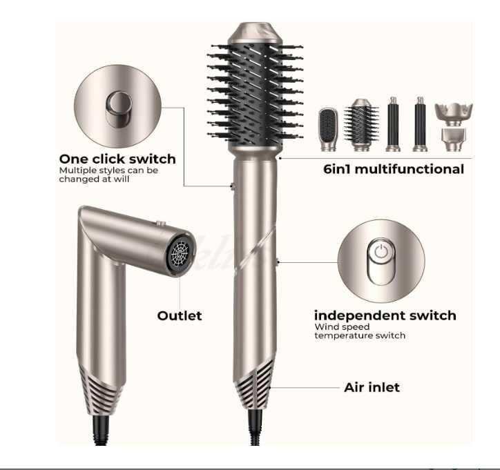 Zestaw Do Stylizacji Włosów 6w1 WT-631 HOT AIR STYLER