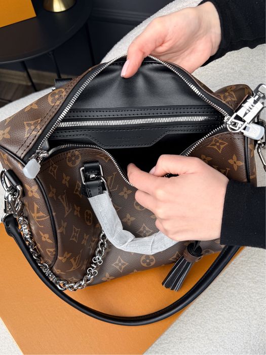 Сумка Louis Vuitton Speedy 30 Monogram Black Handbag, жіноча сумка луі вітон спиди 30