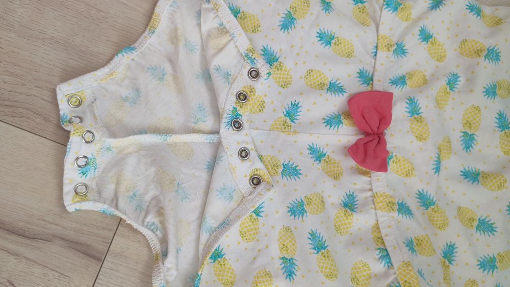 Body dziewczęce,kombinezon, Lupilu, 86/92, 12-24mc, ananasy, Lidl