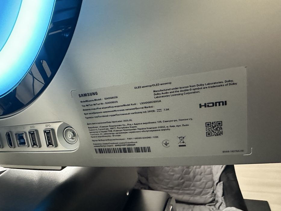 Продам Samsung Odyssey OLED G8 34” OLED, на гарантії