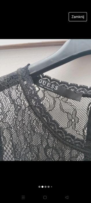 Czarny top z koronką Guess S