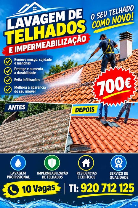 Lavagem de Telhados e impermeabilização
