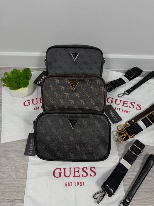 Сумка Guess через плече чоловіча/унісекс | Бананка Guess | Сумка через плече Геес в трьох кольрах