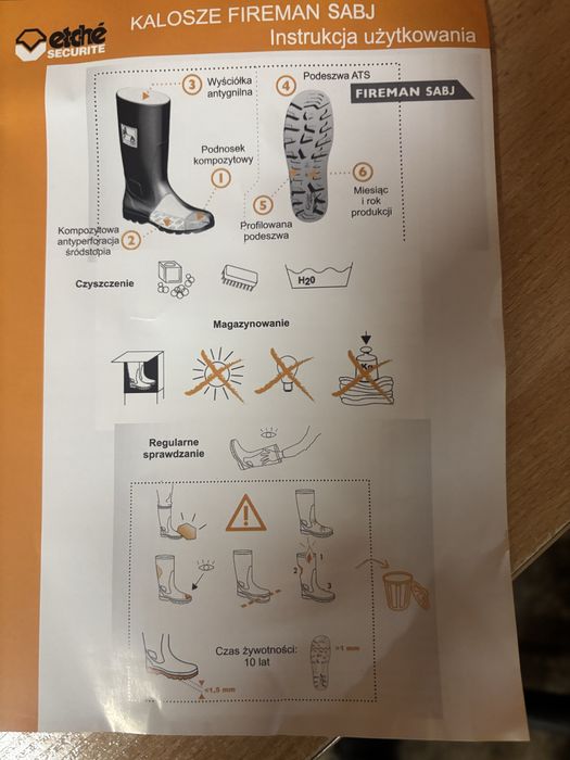 Kalosze strażackie, kompozyt,nowe, Etche