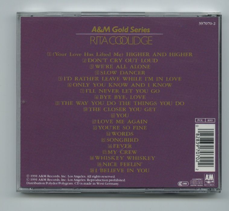 3 CD's - Shirley Bassey (2) e Rita Coolidge (1)