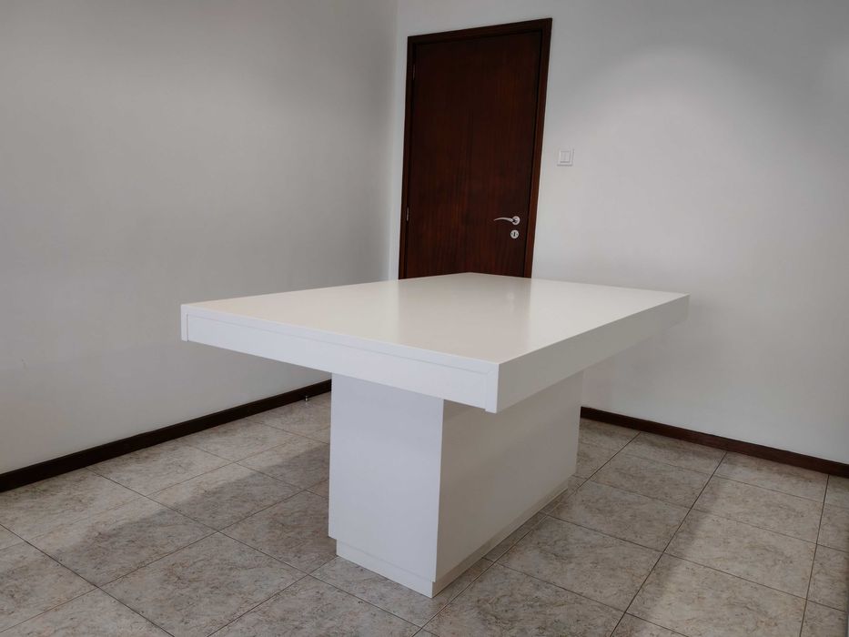 Mesa de Jantar Extensível 160–260cm | MDF Branco