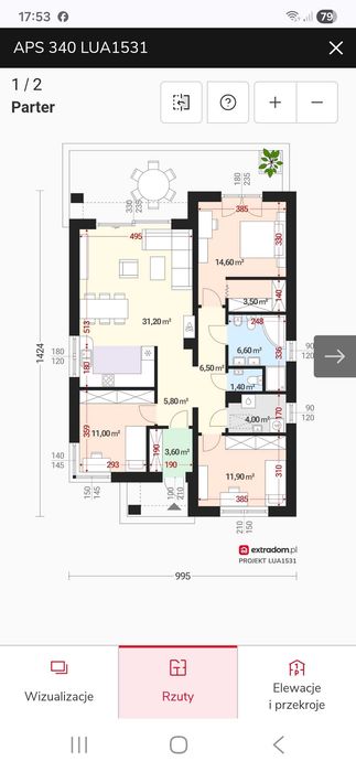 Nowy dom parterowy APS 340  Szopinek