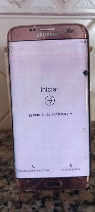 Samsung Galaxy S7 Edge -Desbloqueado 32 GB rosa dourado- a funcionar