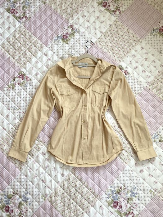 Beżowa bawełniana koszula M 38 bawełna amaranto grazia recchia