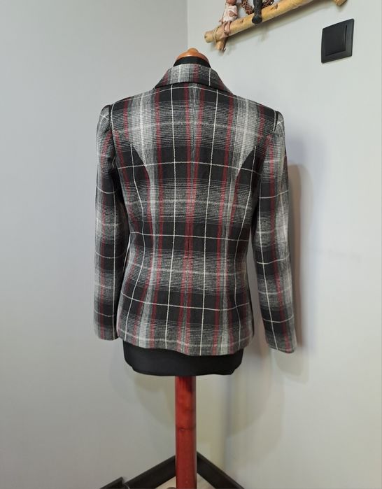 Wełniana marynarka w kratkę 40 L