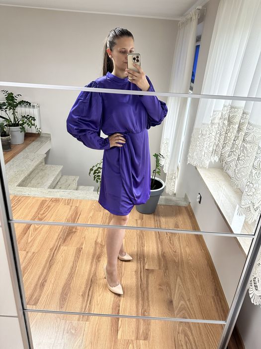 Sukienka satynowa Asos rozmiar 48/50 wesele ślub komunia