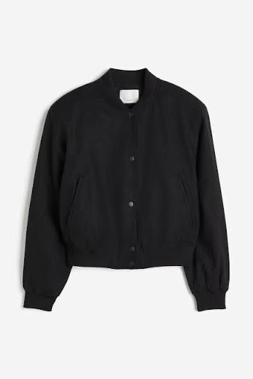 H&M Linen Blend kurtka damska bomberka L len