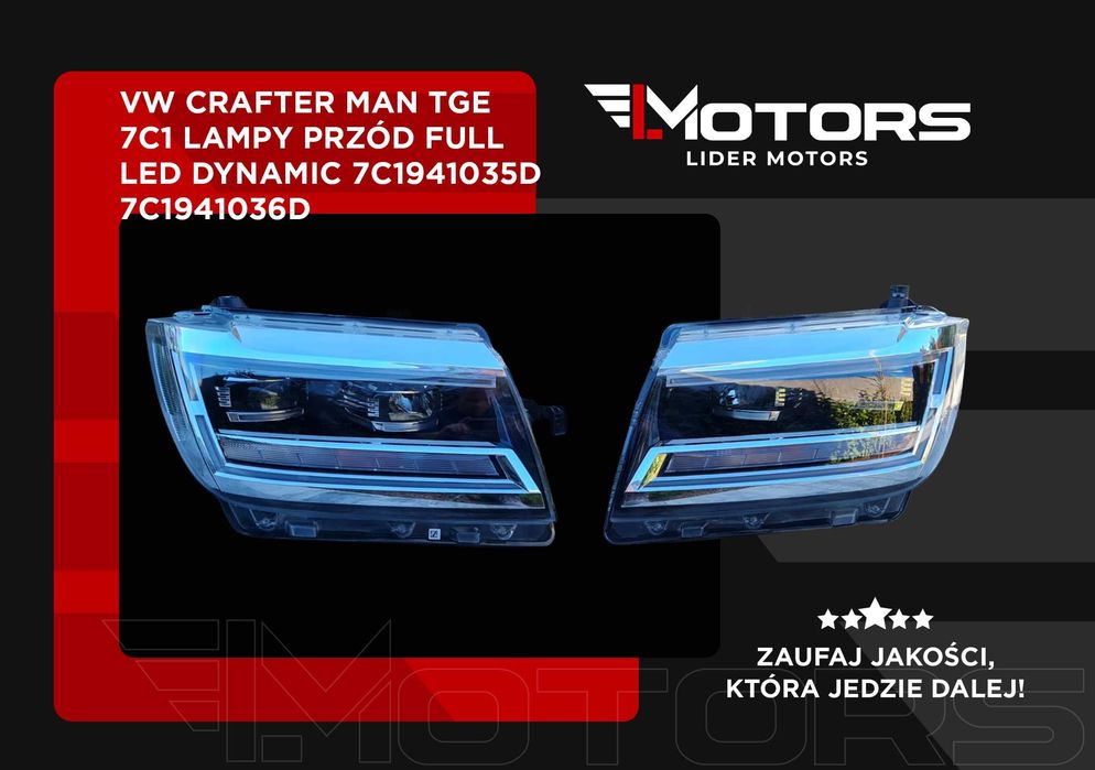VW CRAFTER MAN TGE 7C1 Lampy Full Led Dynamic 7C1941035D 7C1941036D ...