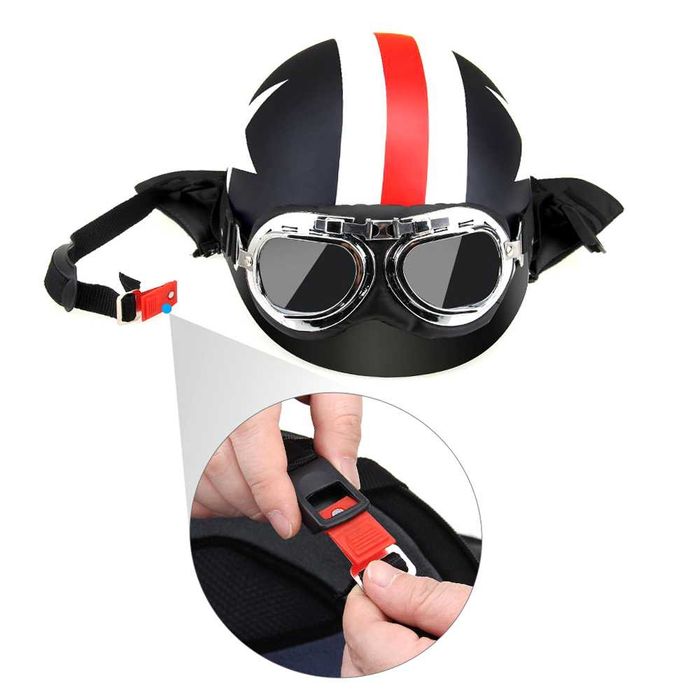 Capacete aviador e oculos
