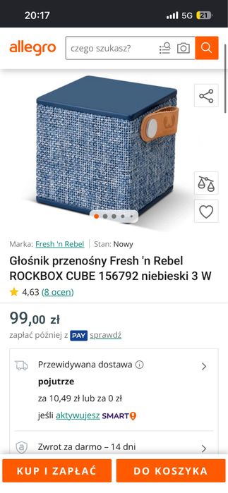 Glosnik ROCKBOX nie uzywany