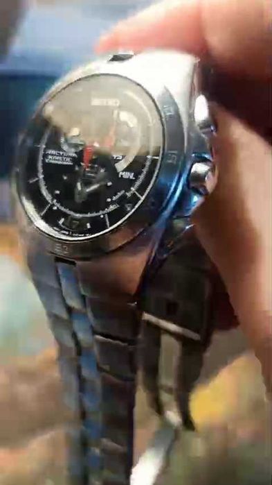 Raro Seiko Arctura kinetic Cronograph Snl003p1 Cronógrafo Cinético