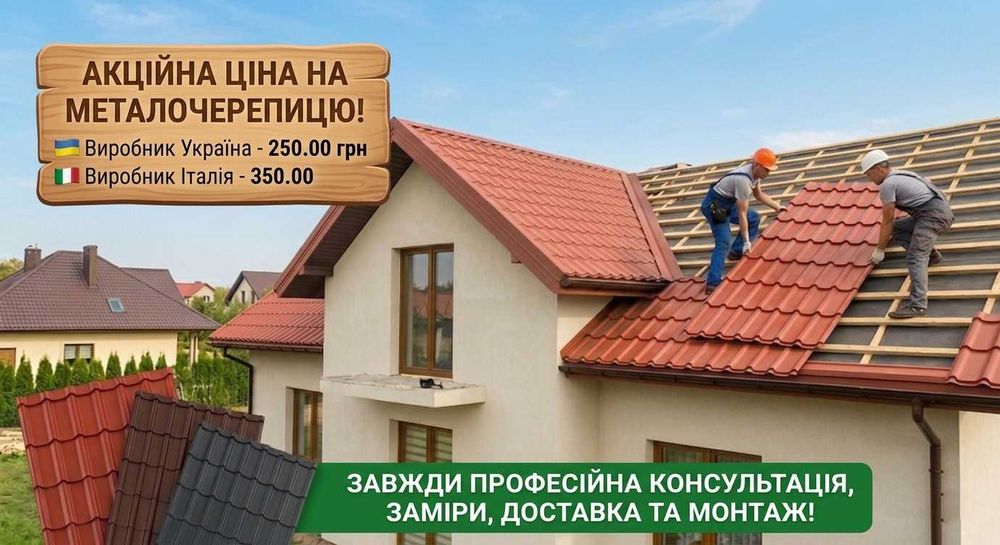 Металочерепиця. Гарантія 20 років. Виробник.