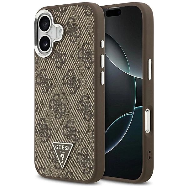 Etui Guess 4G Triangle Logo MagSafe na iPhone 17 - brązowe