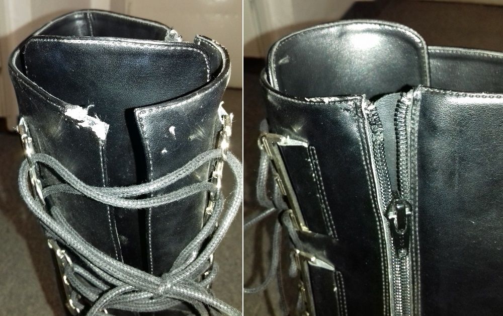 Buty damskie, czarne kozaki, obcas, koturn - jak dla dominy :-)