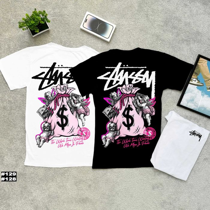 Большой Принт Stussy Basic / Стусси Базовая Футболка / XS S M L XL XXL