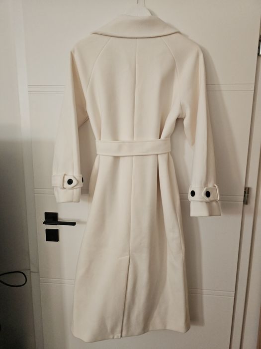 Płaszcz sinsay jasny biel cream