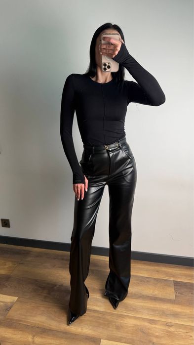 Брюки екошкіра на замші