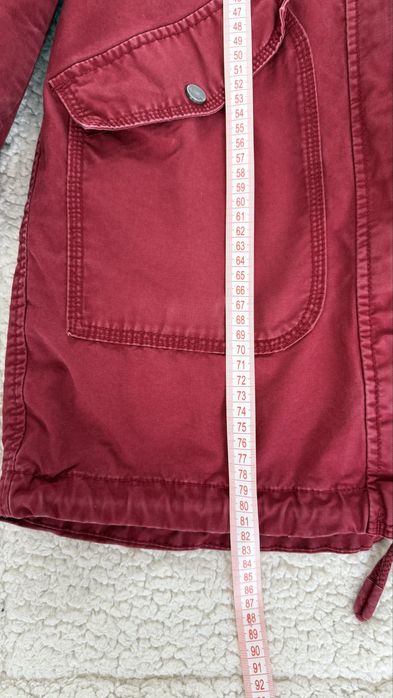 Bordowa kurtka parka z odpinanej podkładką , r. S / 36