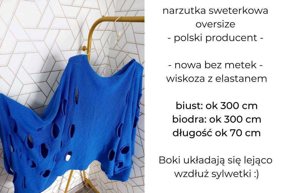 narzutka sweterkowa oversize - polski producent - nowa bez metek