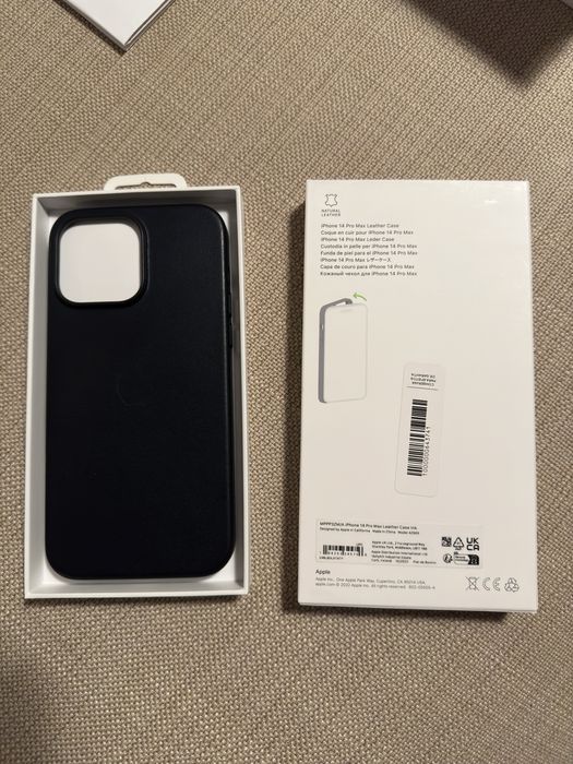 Capa original pele iPhone 14 Promax (roxa escura)