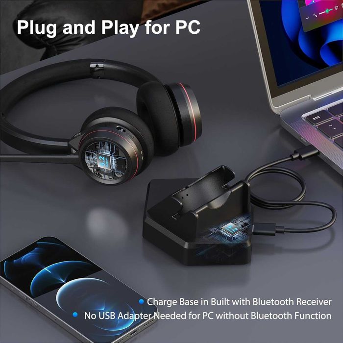 Słuchawki Beebang bng891bt Bluetooth z mikrofonem,  40 godzin pracy