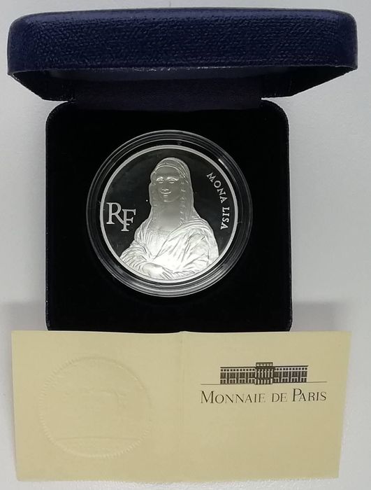 Франція 100 франків 1993р. 200 років Лувру - Мона Ліза. СРІБЛО. Пруф.